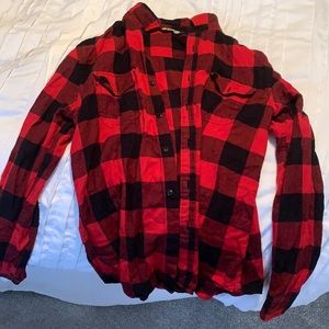 Salt red and black checkered flannel